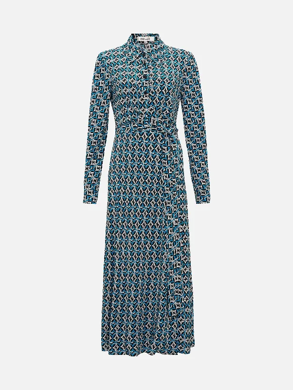Must-Have Deals Inside!Tori Wrap Dress in Gig Tile Blue