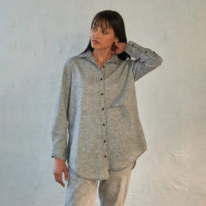 Upgrade for Less!Cotton Long Shirt for Women | Grey