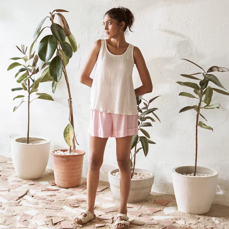 The Best Offers Are Here!Cotton Solid Tank Top For Women | Pearl White