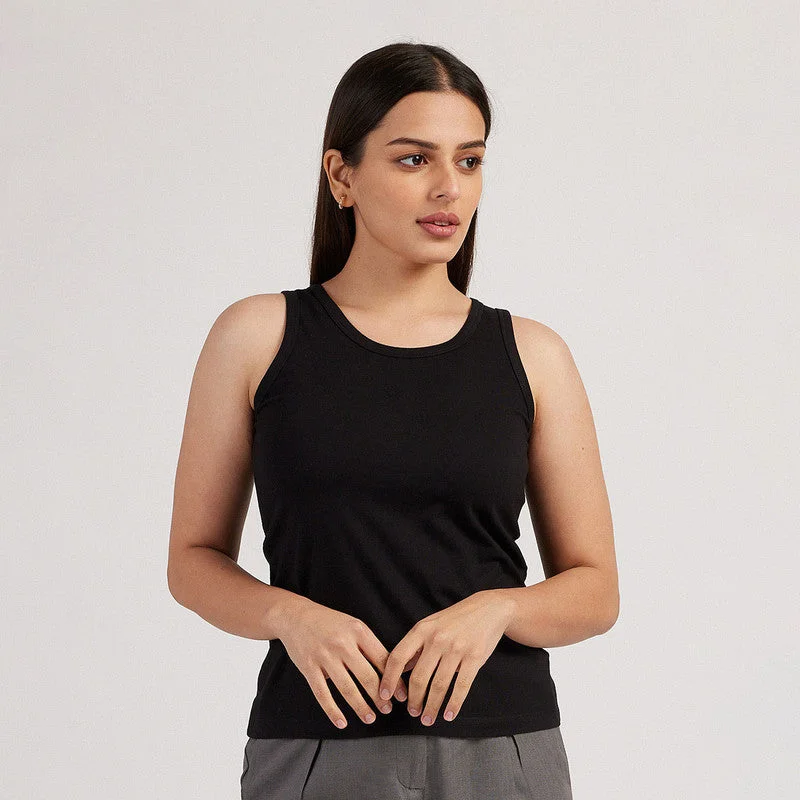 Save Up to 50% Off!Cotton Tank Top for Women | Jet Black