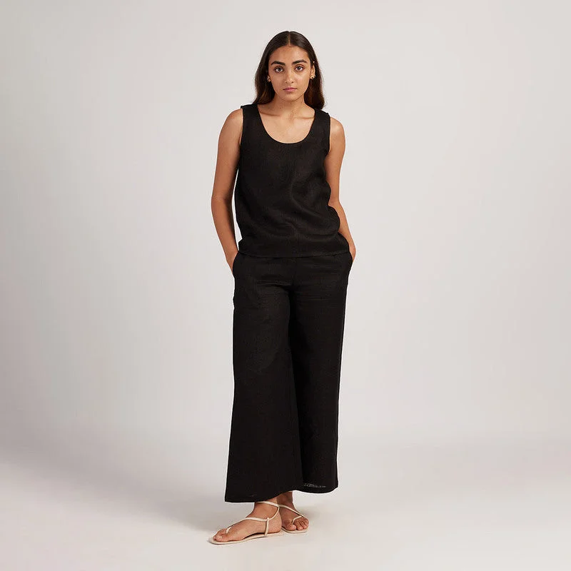 Hot Deals You Can’t Resist!Linen Black Tank Top For Women | Sleeveless