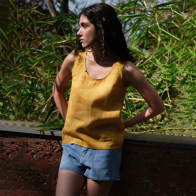 Snag the Best Prices Now!Linen Tank Top For Women | Mustard