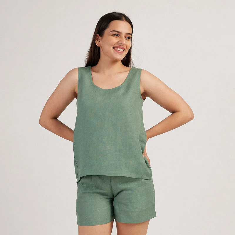 Special Discounts Inside!Linen Tank Top For Women | Sage Green