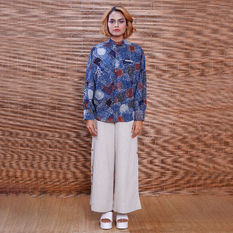 Amazing Prices You Can’t Resist!Cotton Kimono Shirt For Women | Ajrakh Hand Block Printed | Indigo Amazing Prices You Can’t Resist!Cotton Kimono Shirt For Women | Ajrakh Hand Block Printed | Indigo