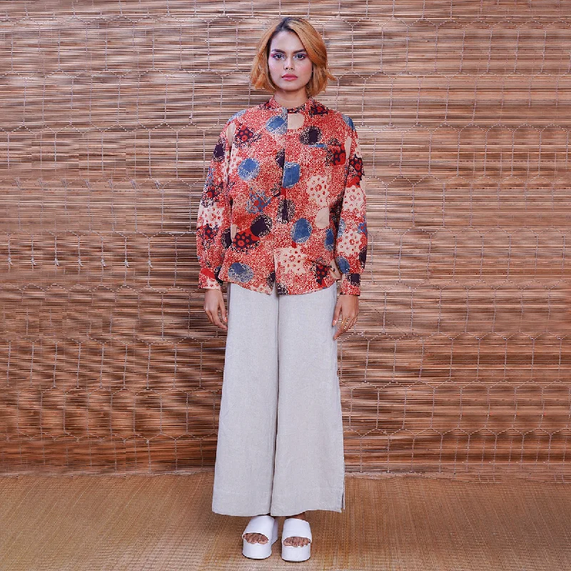 Don't Miss Out!Cotton Kimono Shirt For Women | Ajrakh Hand Block Printed | Red