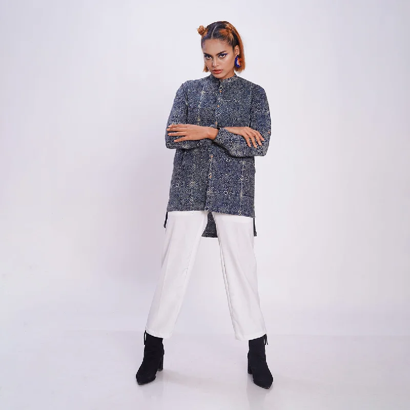 New Discounts Just Dropped!Cotton Shirt For Women | Ajrakh Handblock Printed | Indigo New Discounts Just Dropped!Cotton Shirt For Women | Ajrakh Handblock Printed | Indigo