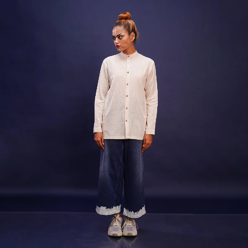 Hottest Discounts of the Year!Kala Cotton Shirt For Women | High-Low Hem | Off-White