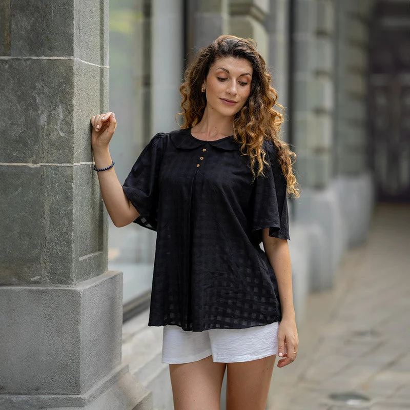 Your Best Deals Are Here!Cotton Black Shirt for Women | Front Button-Up