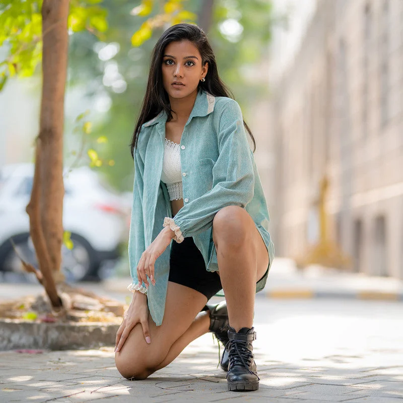 Buy One, Get One Free!Cotton Shirt for Women | Green | Full Sleeves