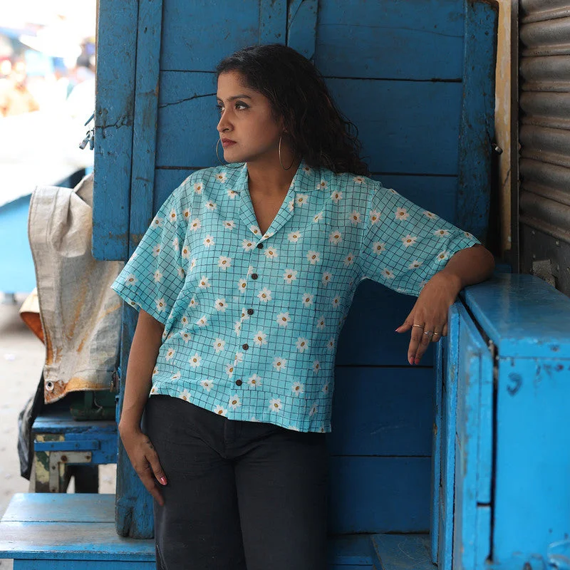 Your Exclusive Offer Awaits!Organic Cotton Blue Shirt for Men & Women | Block Printed | Half Sleeves Your Exclusive Offer Awaits!Organic Cotton Blue Shirt for Men & Women | Block Printed | Half Sleeves