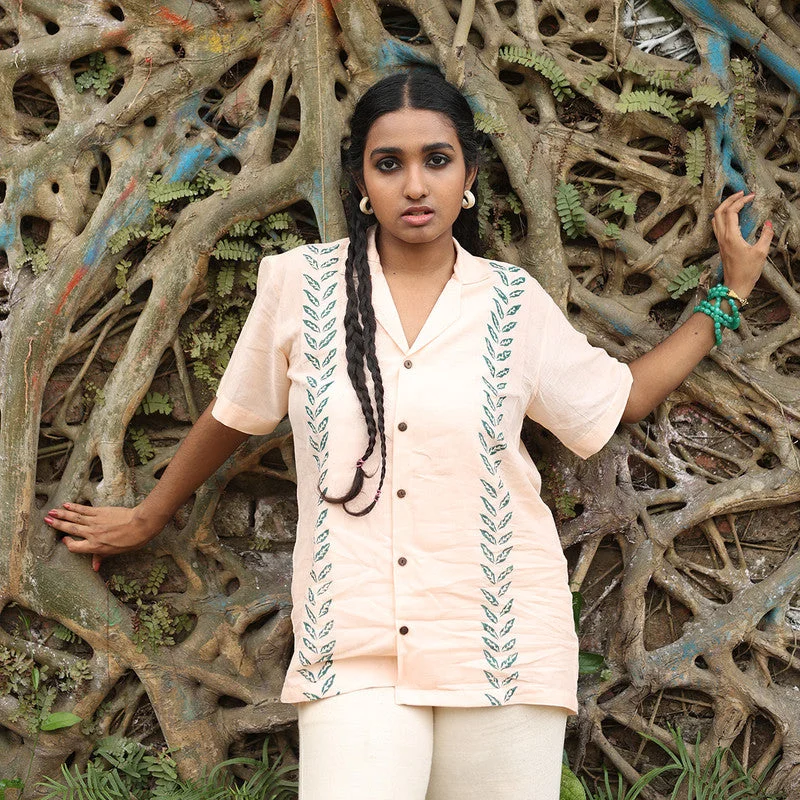 Lowest Prices Guaranteed!Organic Cotton Shirt for Men & Women | Block Printed | Half Sleeves | Peach Lowest Prices Guaranteed!Organic Cotton Shirt for Men & Women | Block Printed | Half Sleeves | Peach