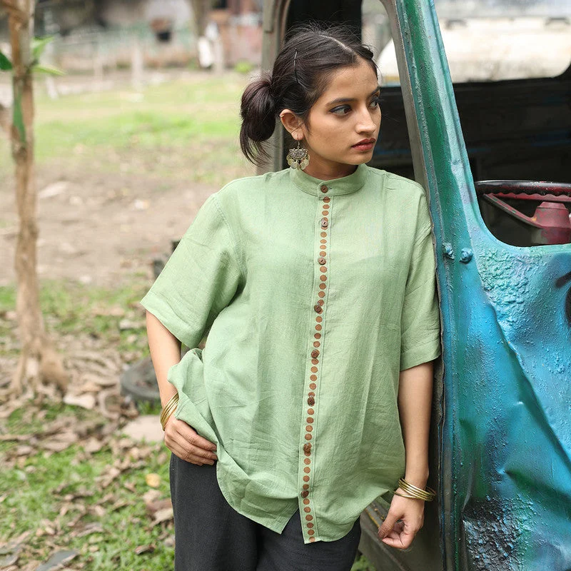 Your Favorite Sale is Back!Organic Cotton Shirt for Men & Women | Chinese Collared | Moss Green Your Favorite Sale is Back!Organic Cotton Shirt for Men & Women | Chinese Collared | Moss Green