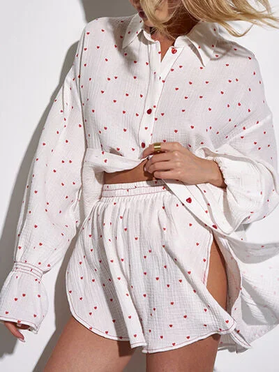 Your Shopping Wish, Our Discount Command!Printed Flounce Sleeve Top and Shorts Set Your Shopping Wish, Our Discount Command!Printed Flounce Sleeve Top and Shorts Set