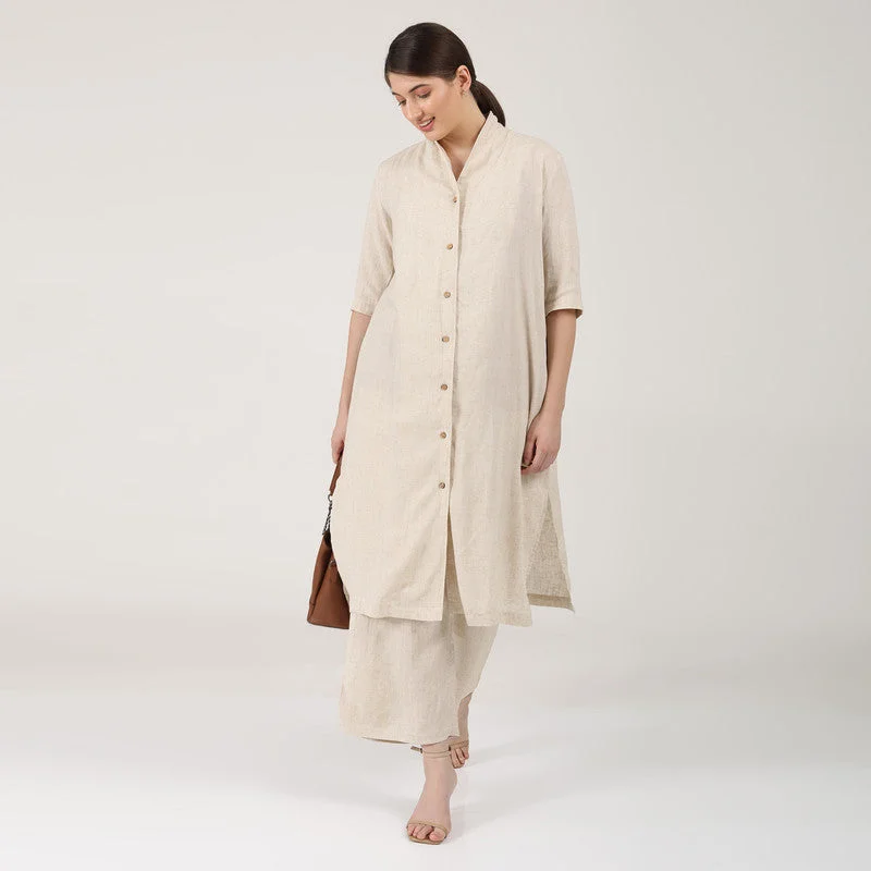 Buy More, Save More!Linen Shirt Tunic for Women | Beige