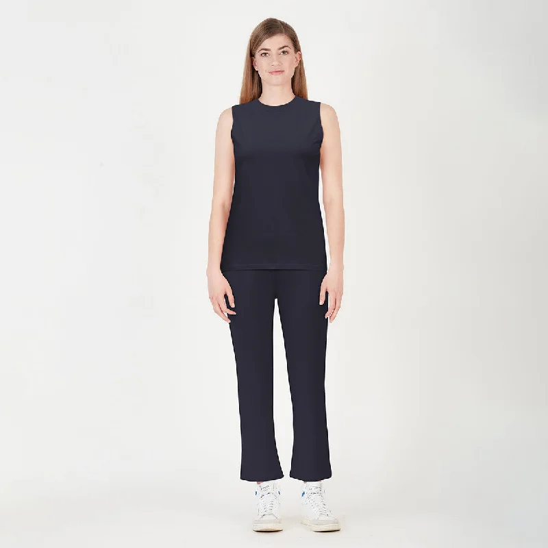 Crazy Discounts Inside!Organic Cotton Jogger Set for Women | Sleeveless Tank Tee | Navy Crazy Discounts Inside!Organic Cotton Jogger Set for Women | Sleeveless Tank Tee | Navy