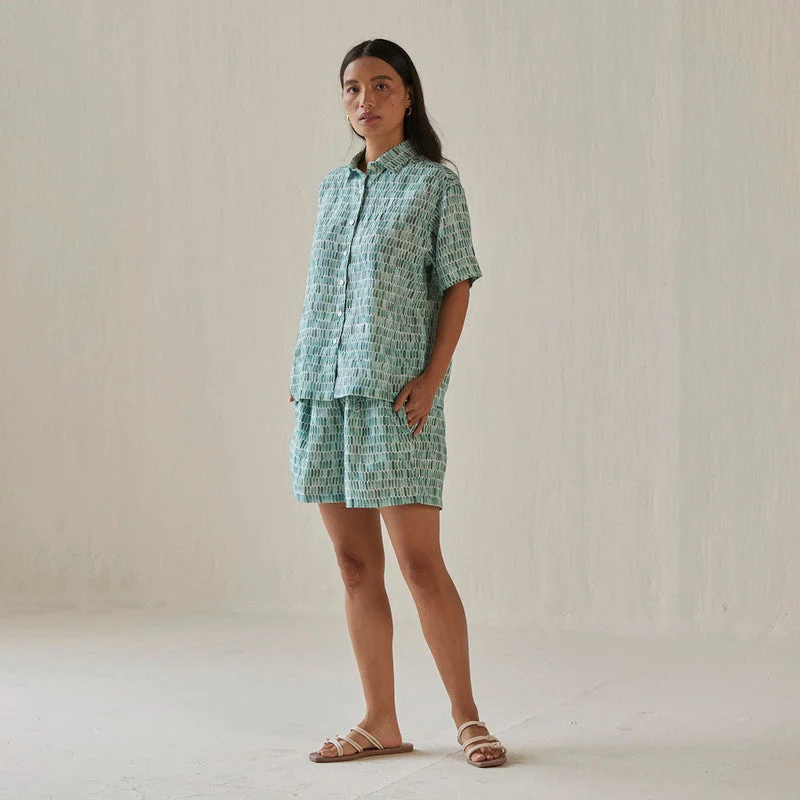 Get the Best for Less!Linen Shorts For Women | Elasticated Waist | Watercolour Print | Teal Get the Best for Less!Linen Shorts For Women | Elasticated Waist | Watercolour Print | Teal