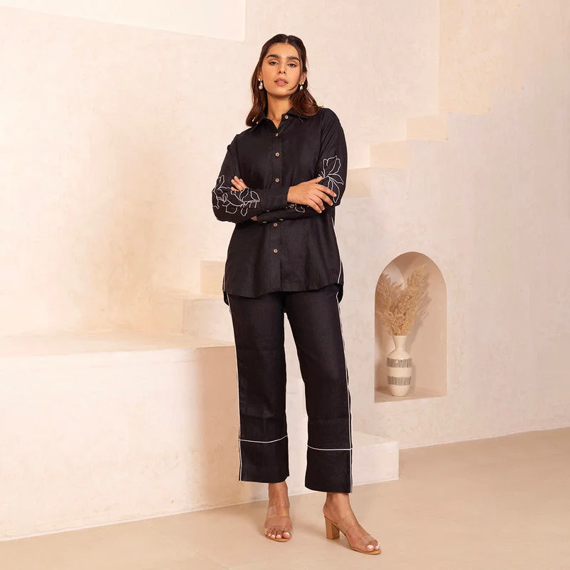 Every Deal is a Steal!Hemp Shirt For Women | Full Sleeves | Black
