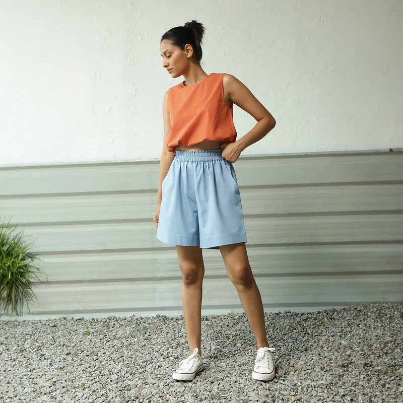 Great Deals, Just for You!Cotton Denim Shorts for Women | Relaxed | Blue