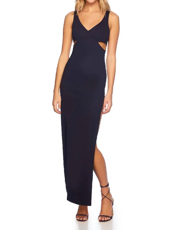 Flash Deals – Act Quickly!Side Open Tank With Slit Dress In Midnight