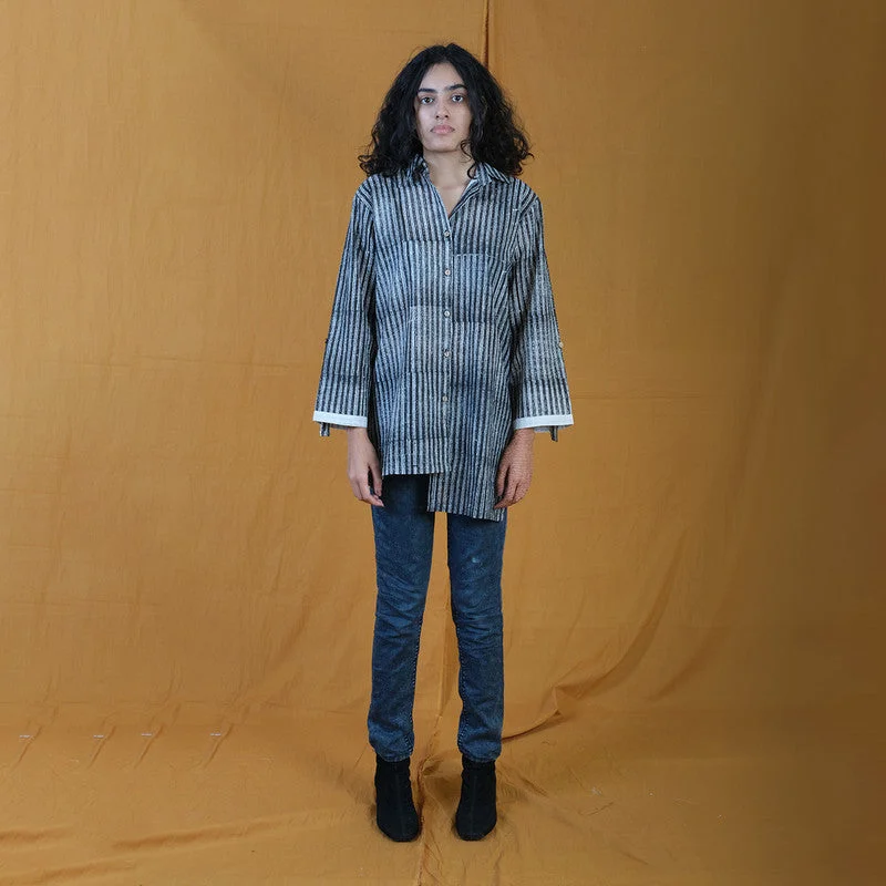Limited Edition, Limited Price!Pure Cotton Shirt | Asymmetric | Grey