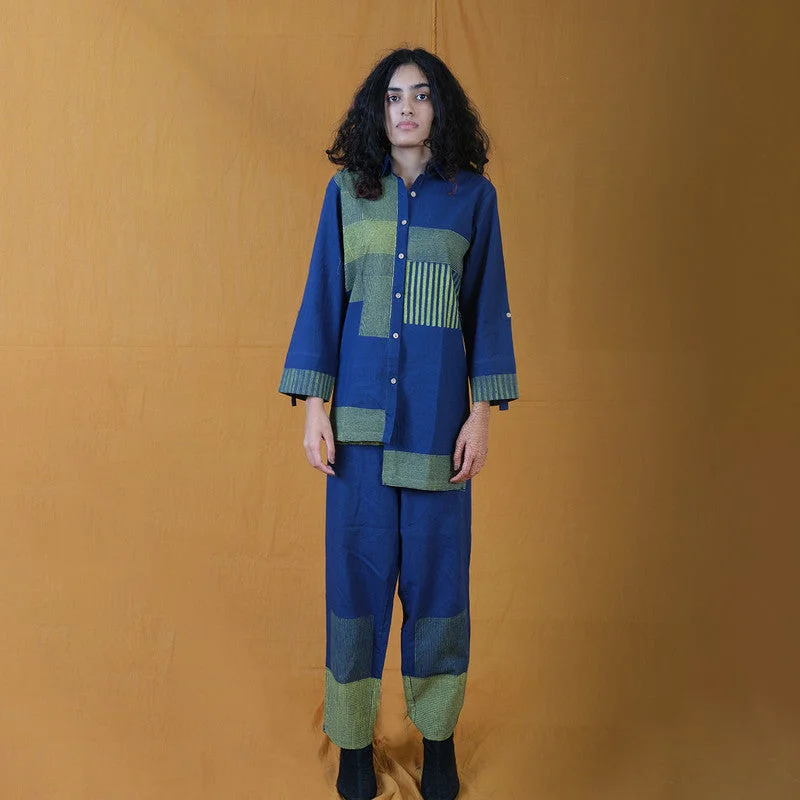 Shop Smart, Save Big!Pure Cotton Shirt | Striped | Handblock Print | Blue
