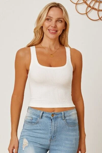 Your Exclusive Offer Awaits!Square Neck Wide Strap Tank