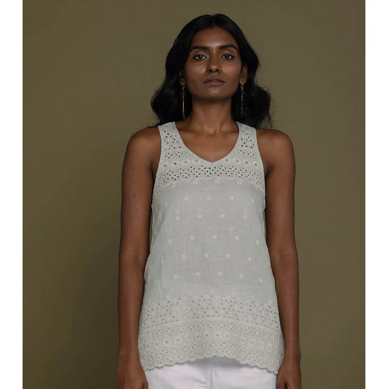 Buy One, Get One Free!Hemp Tank Top | Embroidered | Green