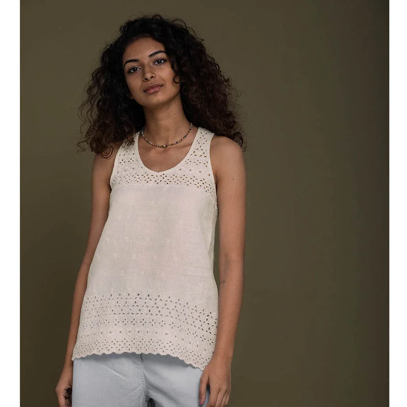 Get More, Spend Less – Shop Now!Pure Hemp Tank Top | Embroidered | Off-White