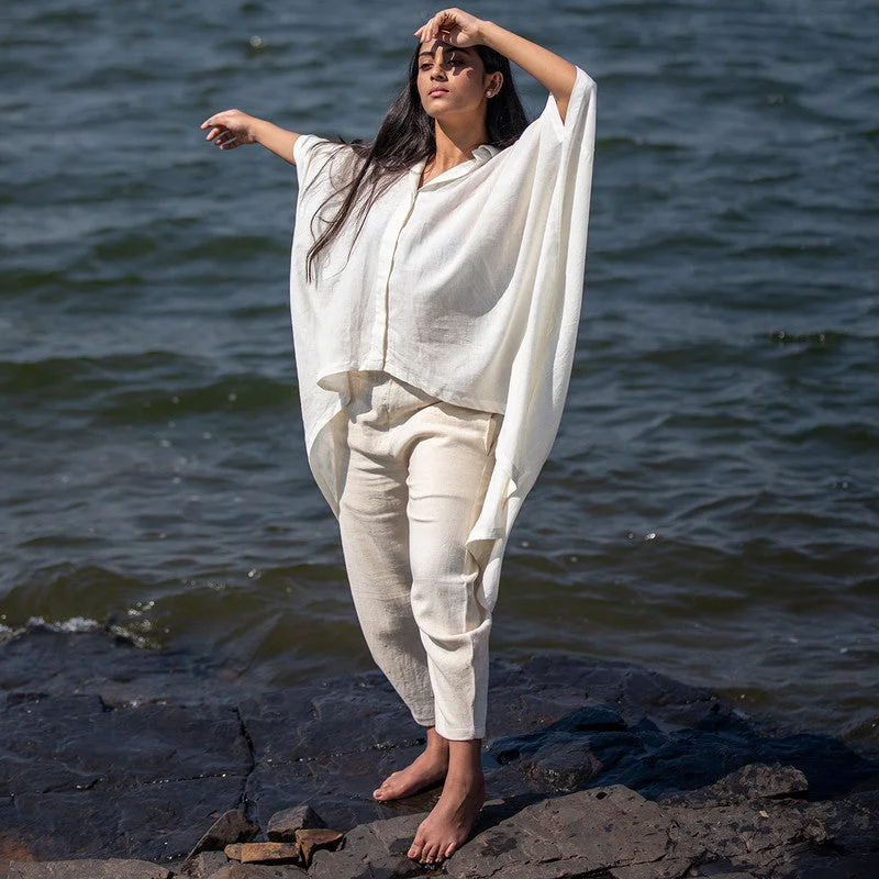Massive Price Cuts!Cotton Kimono Shirt | White
