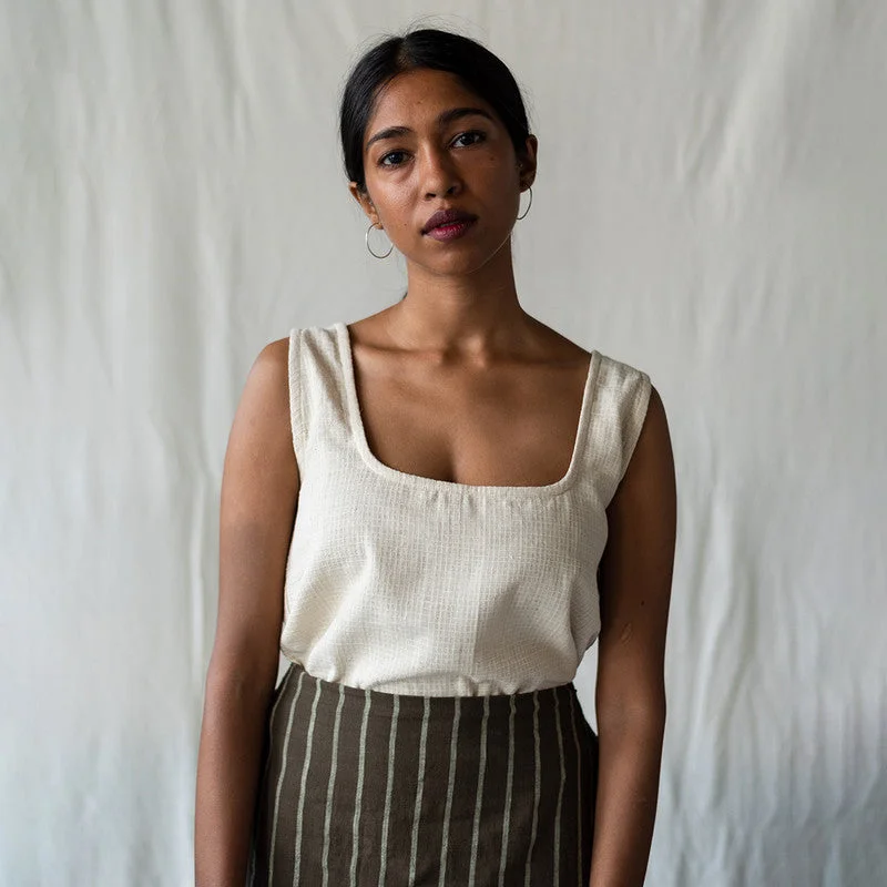Unbeatable Prices!Cotton Checkered Tank Top | Off-White