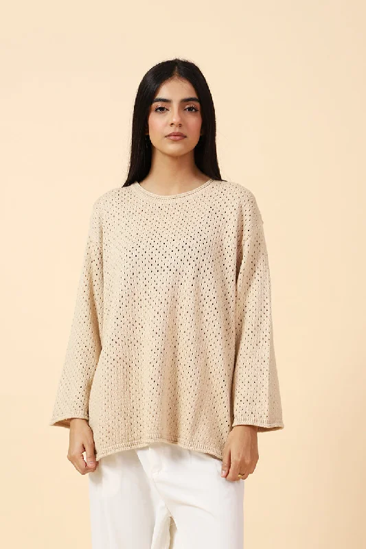 Lowest Prices Guaranteed!CROCHET KNIT OVERSIZED TOP