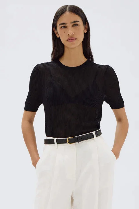 Seasonal Sale – Shop Now!Assembly Label - Belle Knit SS Tee, Black