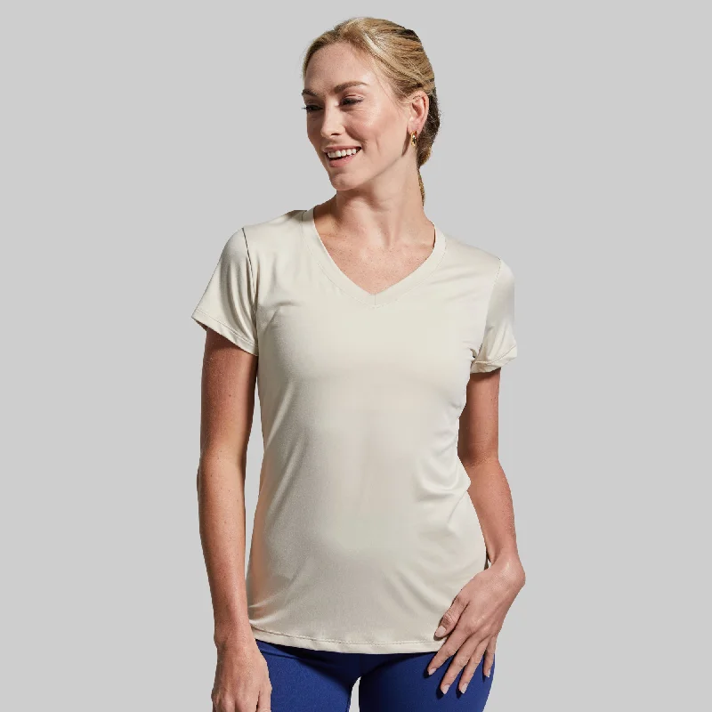 Shop Now and Save!Athleisure Short Sleeve V-Neck (Oatmeal)
