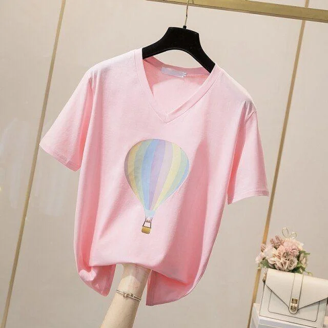 Huge Savings – Act Now!Balloon-Print T-Shirts For Women