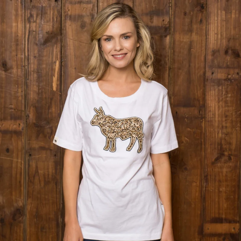 Save Like Never Before!Beaded Luxe Nguni Regular Crew Tee Pelican