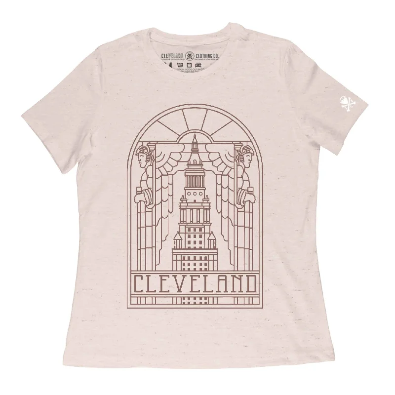 Hot Deals You Can’t Resist!Cleveland Stained Glass - Womens Relaxed Fit Crew T-Shirt