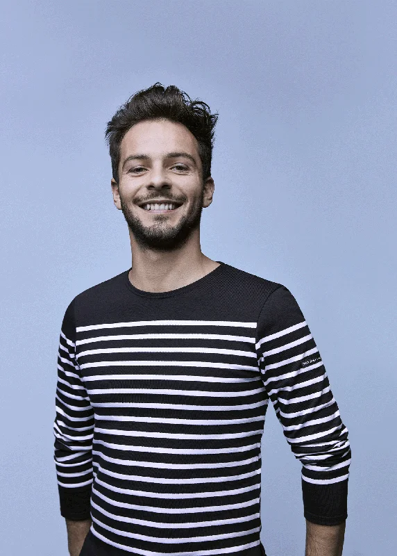 Hottest Discounts of the Year!Duel au Soleil sailor striped shirt - SAINT JAMES DAHO (NOIR/NEIGE)