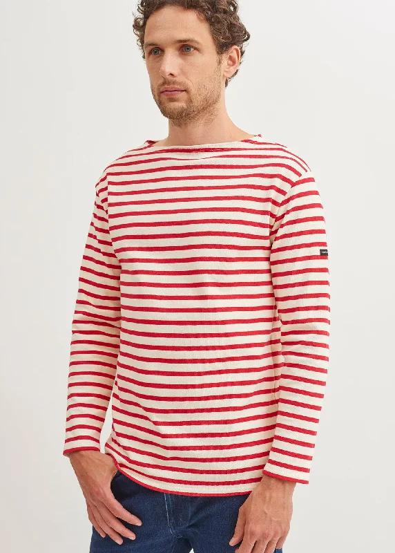 Hurry, Sale Ends Soon!Guildo striped sailor shirt - boat neck, in thick cotton (ECRU/TULIPE)