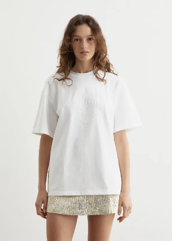Save More Than Ever!Heavy Cotton Drop Shoulder Heart T-Shirt