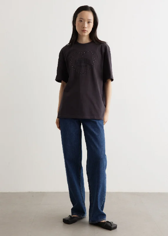 Enjoy Huge Discounts Now!Heavy Cotton Drop Shoulder Heart T-Shirt