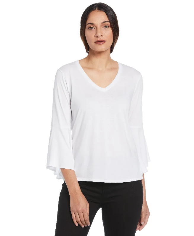 Act Fast – Limited Time Savings!Petite Knit V-Neck Ruffle Sleeve Top