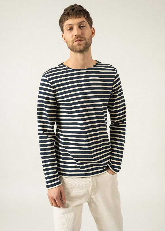 One Click Away from Big Savings!Meridien unisex striped sailor shirt - regular fit, in thick cotton (MARINE/ECRU)