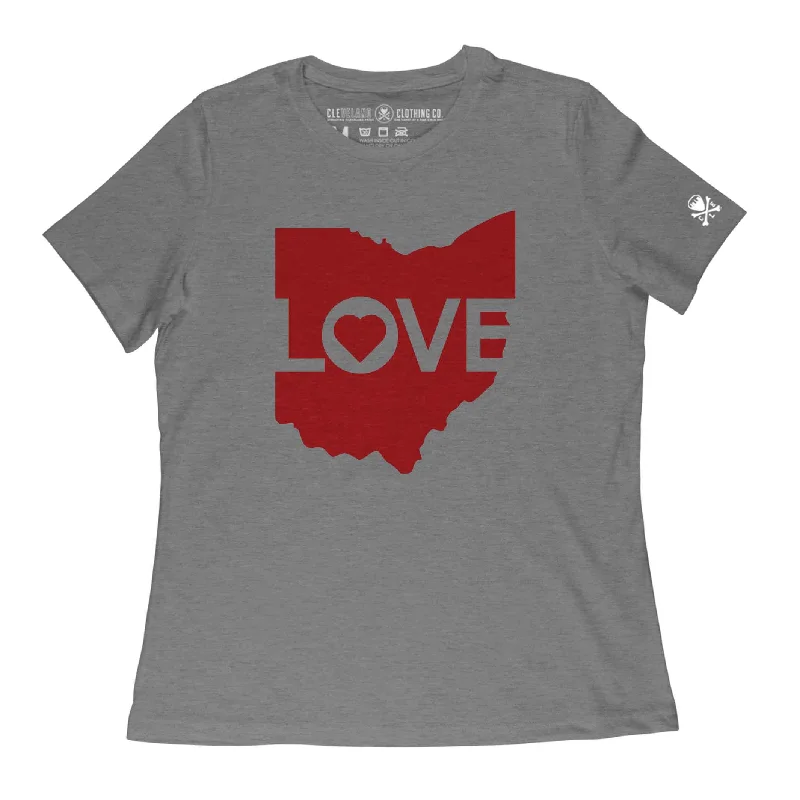 Huge Price Cuts Await!Ohio Love Logo - Womens Crew T-Shirt