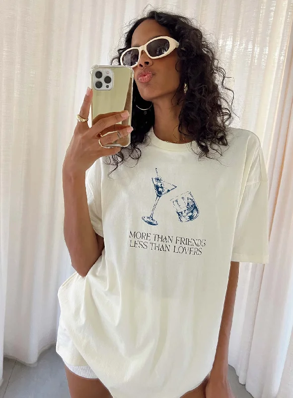 Save More with Every Purchase!More Than Friends Oversized Top Off White