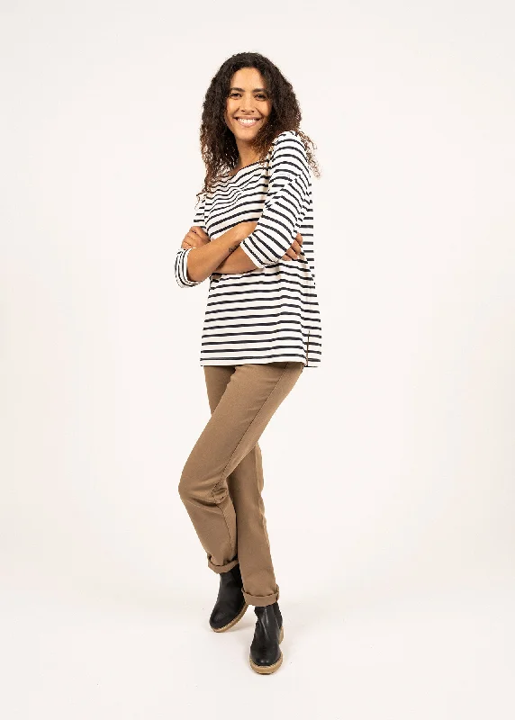 One Day Only – Huge Savings!Phare boat neck striped sailor shirt - anti-UV, in jersey (NEIGE/NAVY)