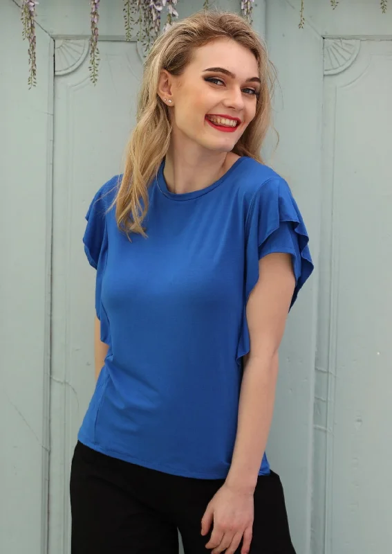 Great Deals, Just for You!Ruffle Tee Electric Blue