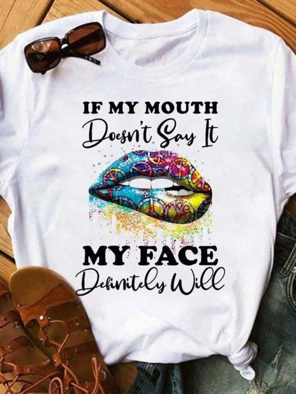 Save More When You Shop More!Sexy Lips Print Women T-Shirt