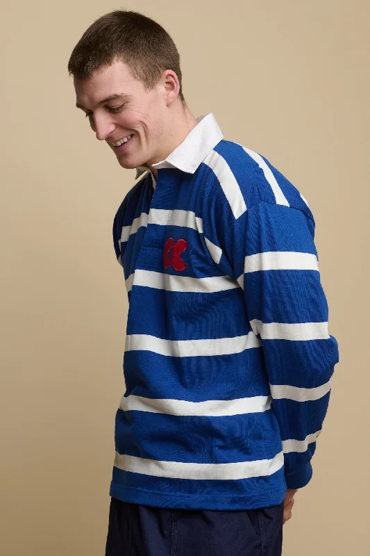 More Discounts, More Joy!Stripe Logo Rugby Shirt - Blue/White/Red