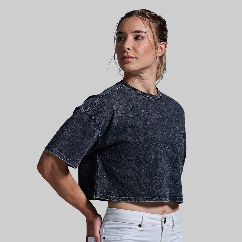 Time to Save Big!Training Crop Tee 2.0 (Washed Black)