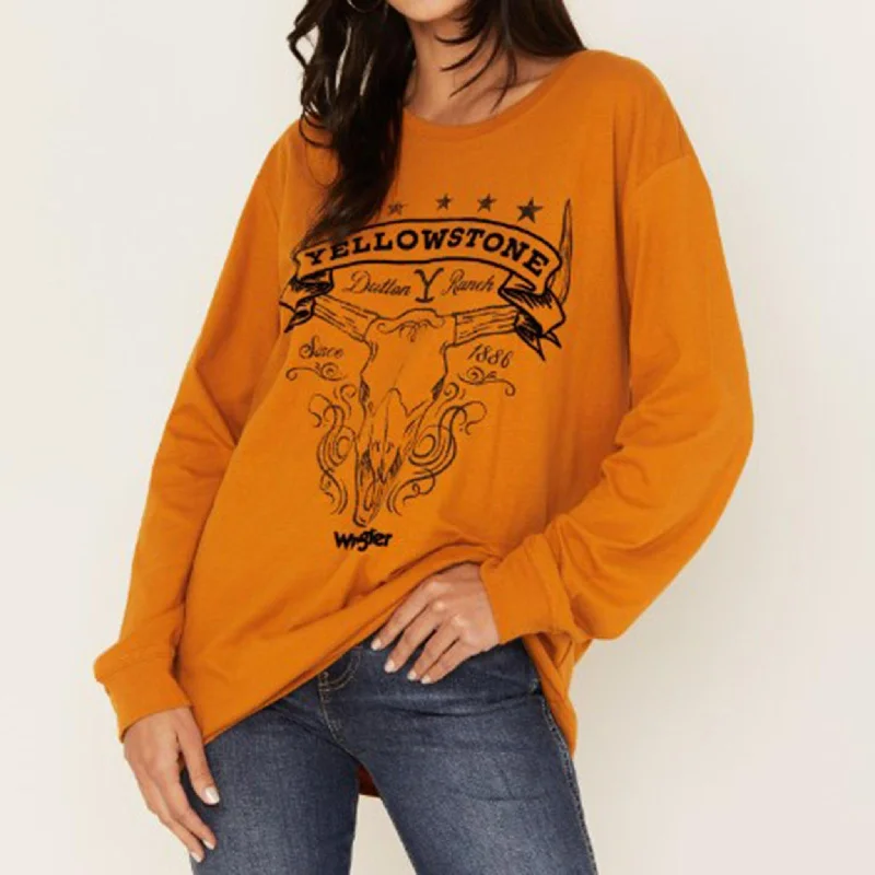 Special Offer – Act Fast!Women's Yellowstone Logo Long Sleeve Shirt - Gold